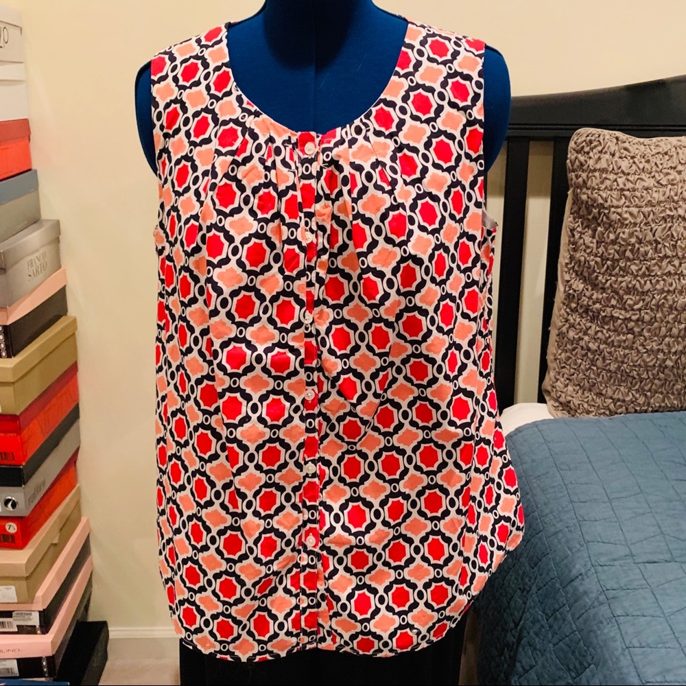 NWT Lands End Summer Sleeveless Pattern Top
